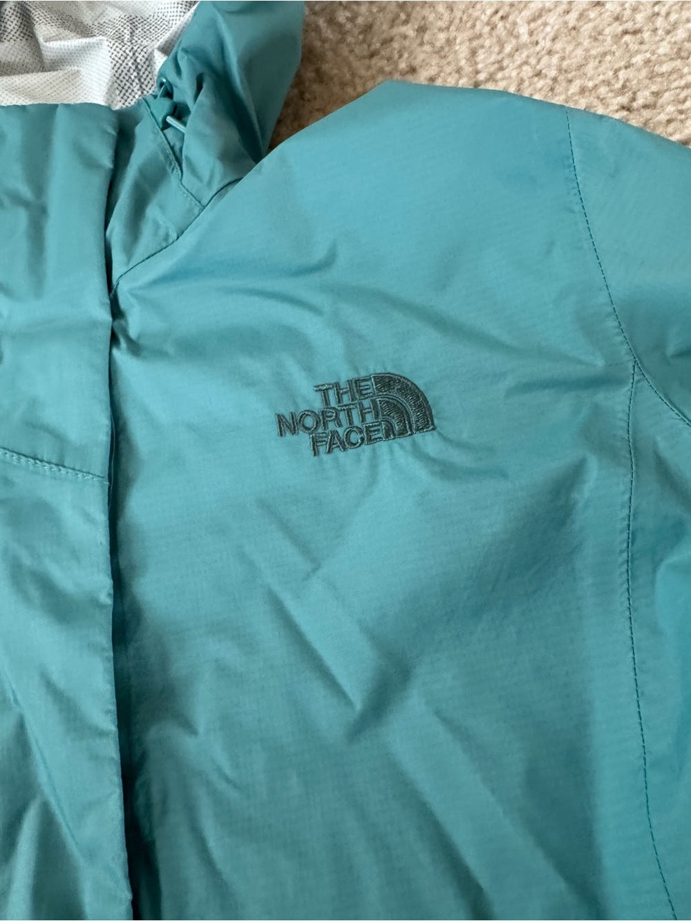 The North Face Women's Teal Hooded Waterproof Shell Jacket - Picture 3 of 8